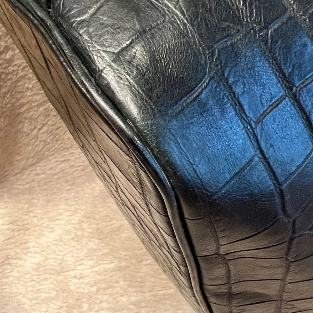 DONALD J. PLINER Crocodile Embossed Leather Bag - Picture 11 of 16